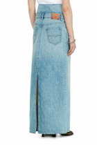 Diesel Jean-illusion denim maxi skirt with slits - Skirts Womens in Blue