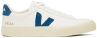 Veja White & Blue Campo Chromefree Sneakers