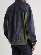 A.P.C. - Sacai Oversized Nylon-Panelled Denim Jacket - Green - M