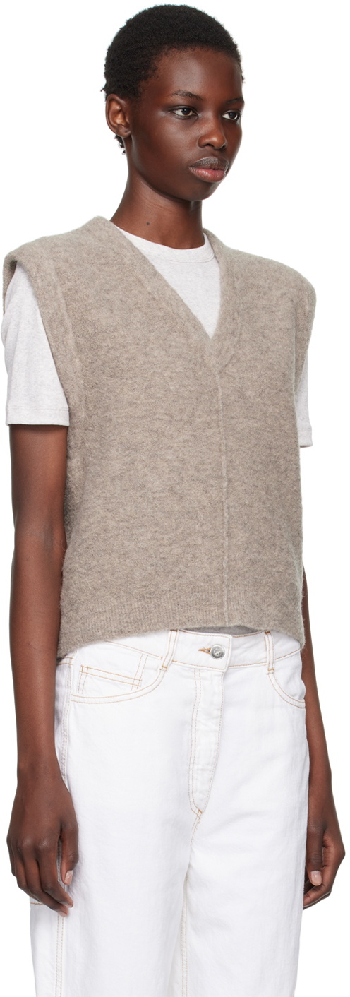 Lauren Manoogian Brown V-Neck Top