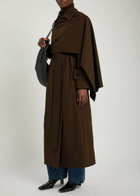 Esse Studios Onus Cape-effect Woven Trench Coat Brown