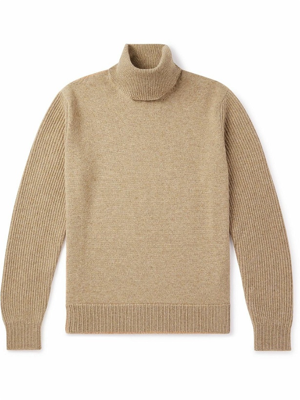 Photo: Loro Piana - Ribbed Cashmere Rollneck Sweater - Brown