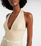 Posse Pamela halterneck linen midi dress