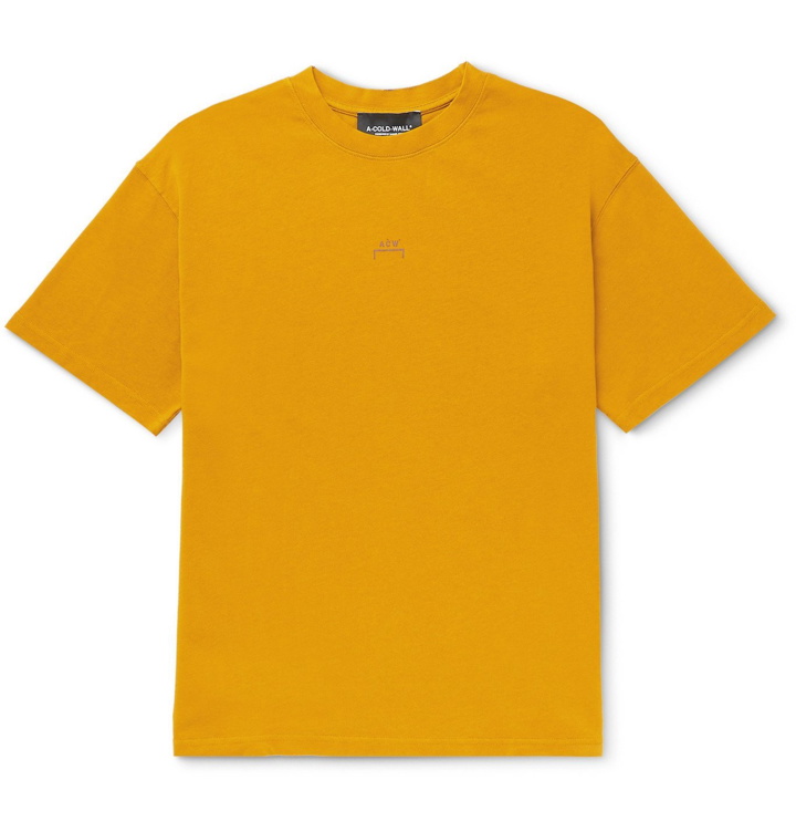Photo: A-COLD-WALL* - Printed Cotton-Jersey T-Shirt - Yellow