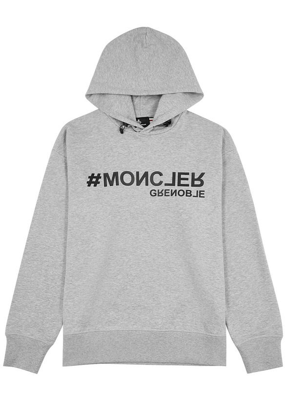 Photo: Moncler Grenoble Logo Hooded Cotton Sweatshirt Grey