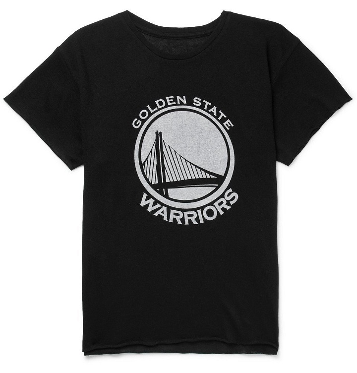 Photo: The Elder Statesman - NBA Golden State Warriors Printed Cashmere and Silk-Blend T-Shirt - Black
