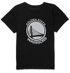 The Elder Statesman - NBA Golden State Warriors Printed Cashmere and Silk-Blend T-Shirt - Black