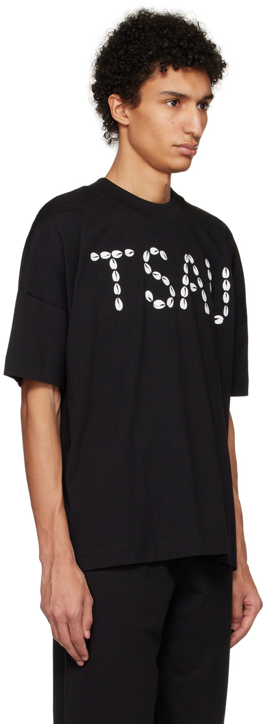 TSAU Black Printed T-Shirt