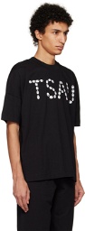 TSAU Black Printed T-Shirt