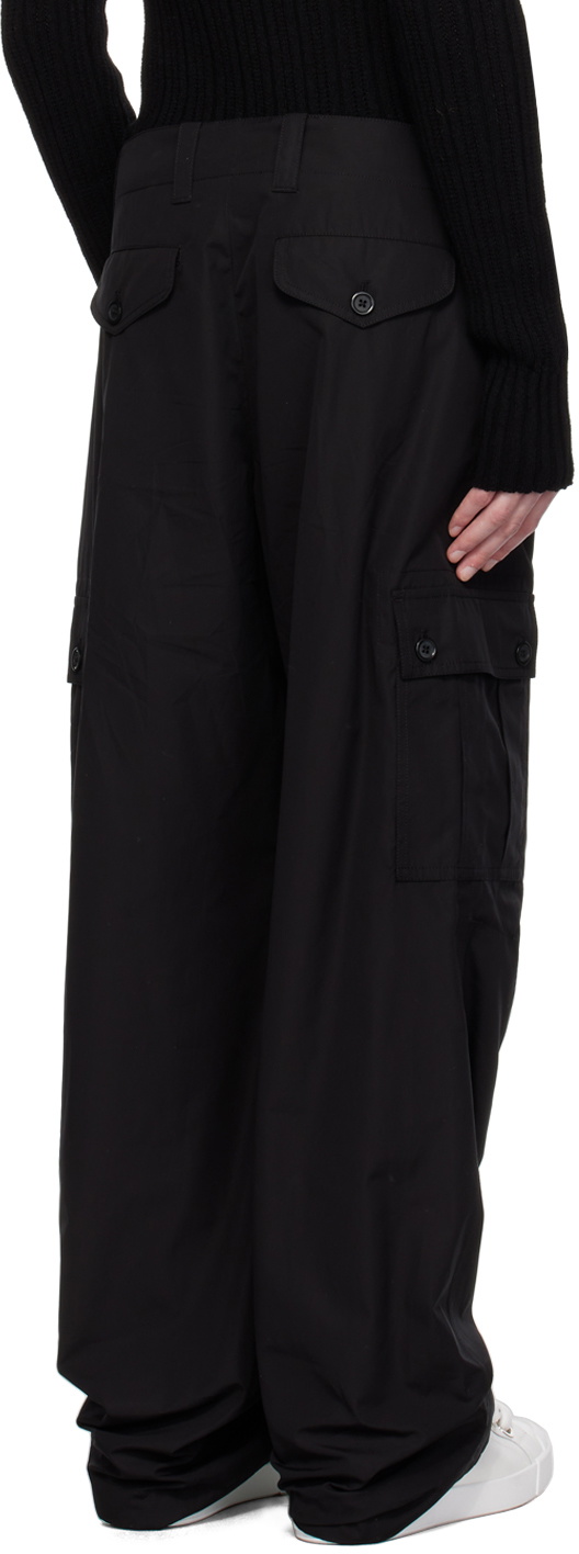 Dolce & Gabbana Black Plaque Cargo Pants