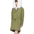 Mr and Mrs Italy Green Long Fur Army Parka