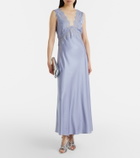 Rixo Lysandra lace-trimmed satin maxi dress