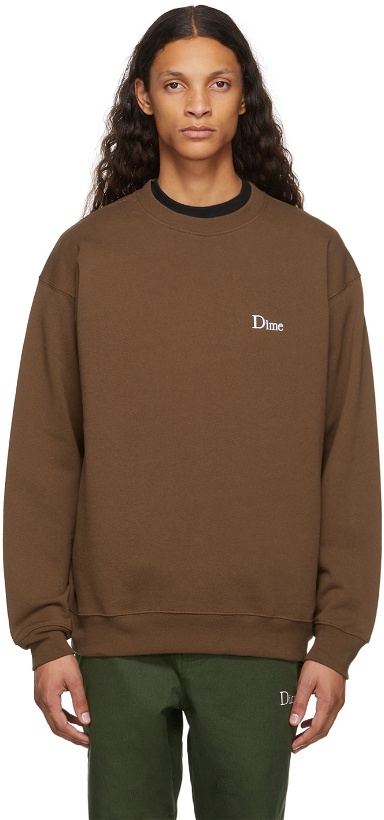 Photo: Dime Brown Classic Logo Sweatshirt