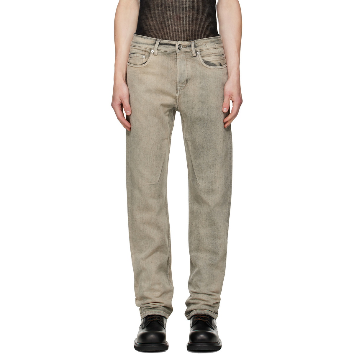 Rick Owens DRKSHDW Gray & Off-White Easy Nagakin Jeans Rick Owens