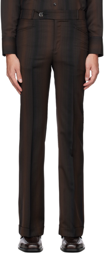 Photo: Ernest W. Baker Brown Gradient Cuffed 70s Trousers