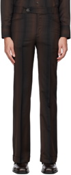 Ernest W. Baker Brown Gradient Cuffed 70s Trousers