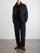 Barena - Straight-Leg Garment-Dyed Stretch Cotton-Moleskin Trousers - Blue