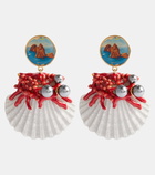 Dolce&Gabbana Capri Shell embellished clip-on earrings