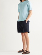 ALTEA - Bowery Pleated Stretch-Cotton Seersucker Bermuda Shorts - Blue - S