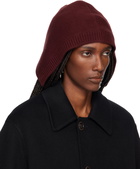 Maison Margiela Burgundy Wool Knit Hood