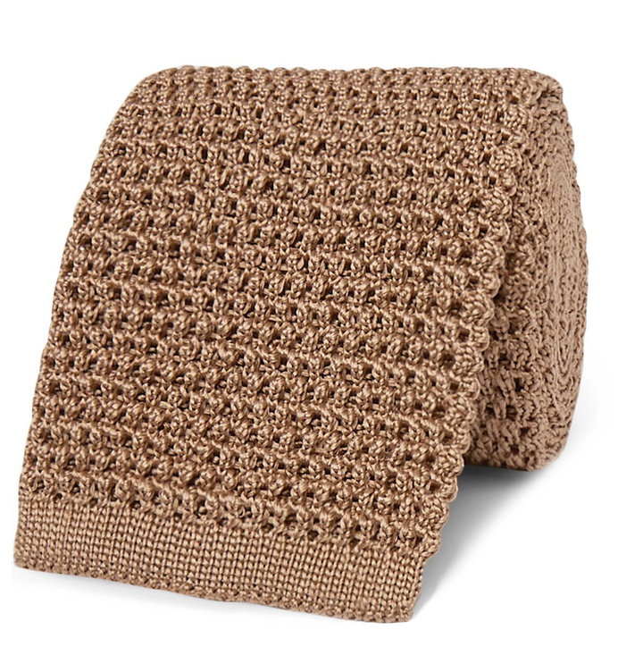 Photo: TOM FORD - 7.5cm Knitted Silk Tie - Brown