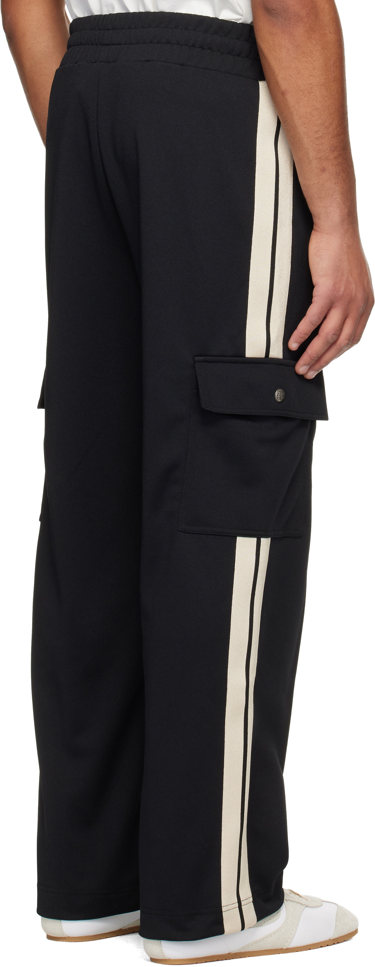 Palm Angels Black Classic Logo Cargo Track Pants