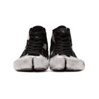 Maison Margiela Black and Silver Suede Tabi High-Top Sneakers