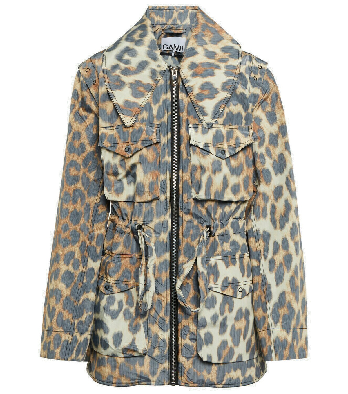 【関税&送料込】Ganni Ganni Leopard-Print Jacket In Canvas Leopard-print canvas jacket in brown - Ganni | Mytheresa