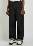 Damson Madder Pascal Turn-up Wide-leg Jeans Black