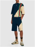 GUCCI - Wool & Cotton Polo Shirt W/ Web Detail