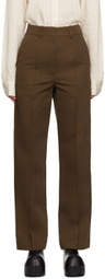 Recto Brown Pinched Seam Trousers