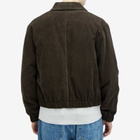 AMI Paris Men's Zipped Corduroy Bomber Jacket in Dark Coffee