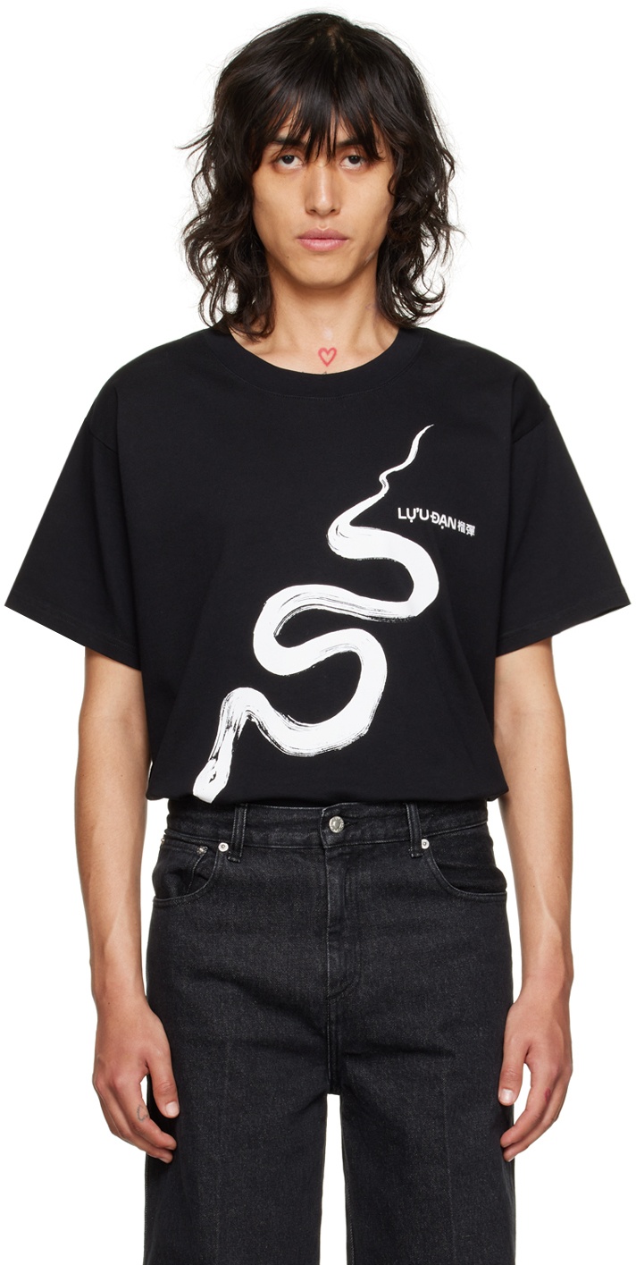 Photo: LU'U DAN Black Serpent Streak Oversized Concert T-Shirt