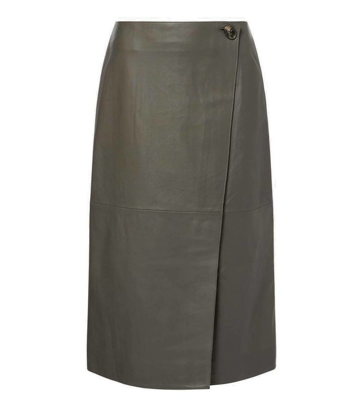 Photo: Yves Salomon Météo leather midi skirt