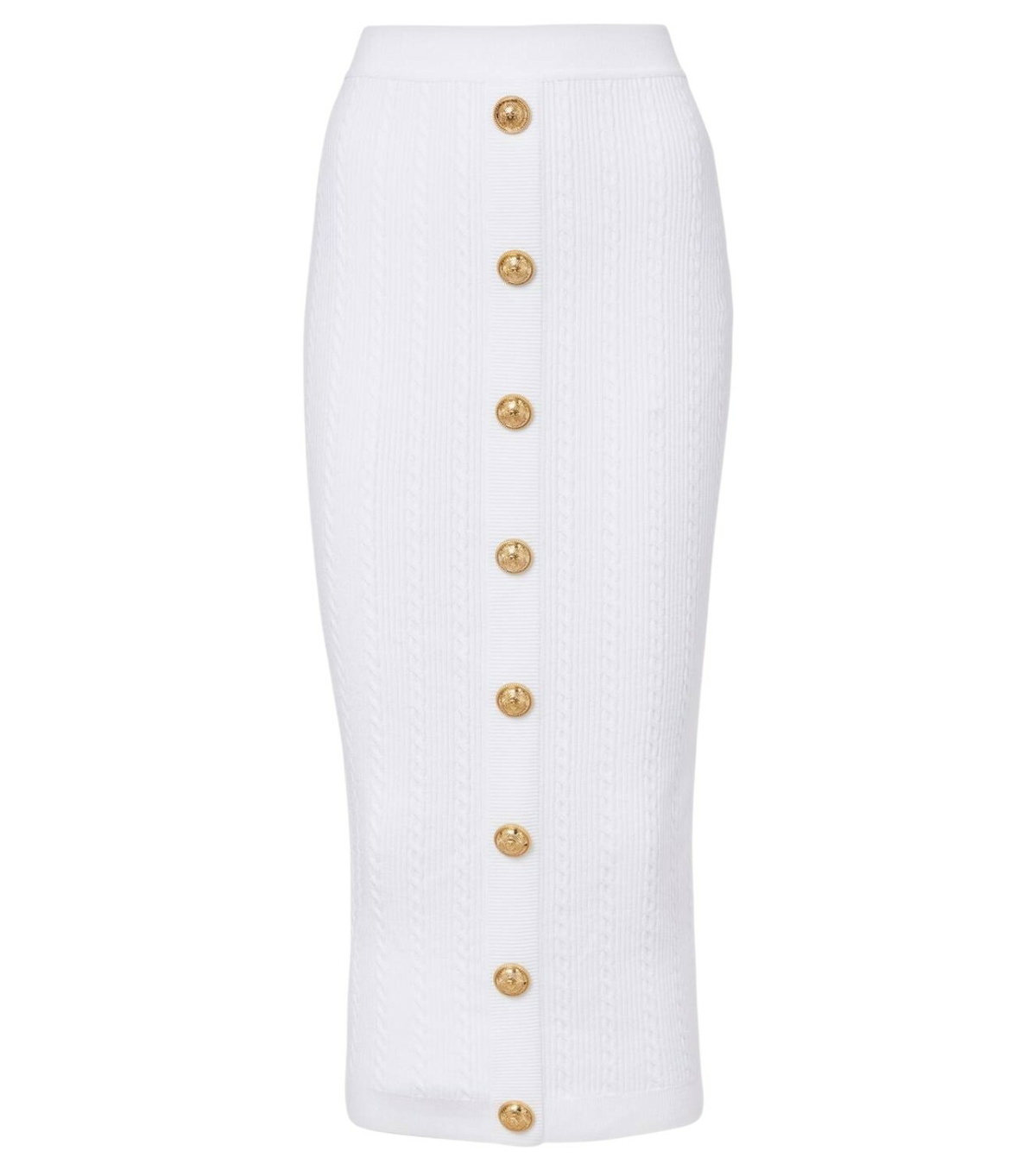 Balmain Hw Monogram Knit Knee Skirt Balmain