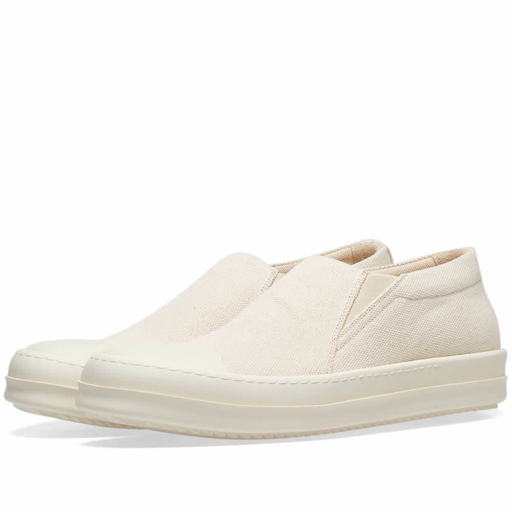 Photo: Rick Owens DRKSHDW Canvas Boat Sneaker White & Milk