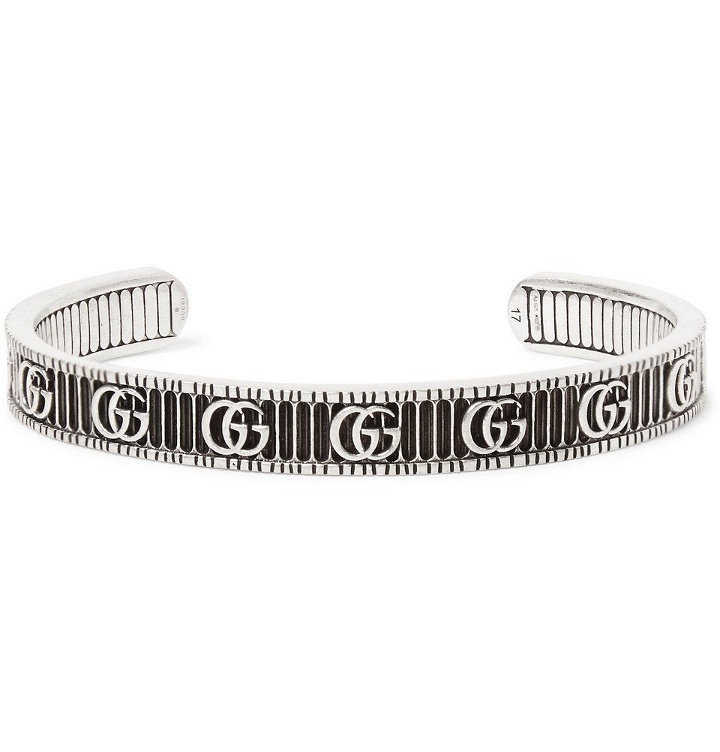 Photo: Gucci - Logo-Embossed Sterling Silver Cuff - Silver