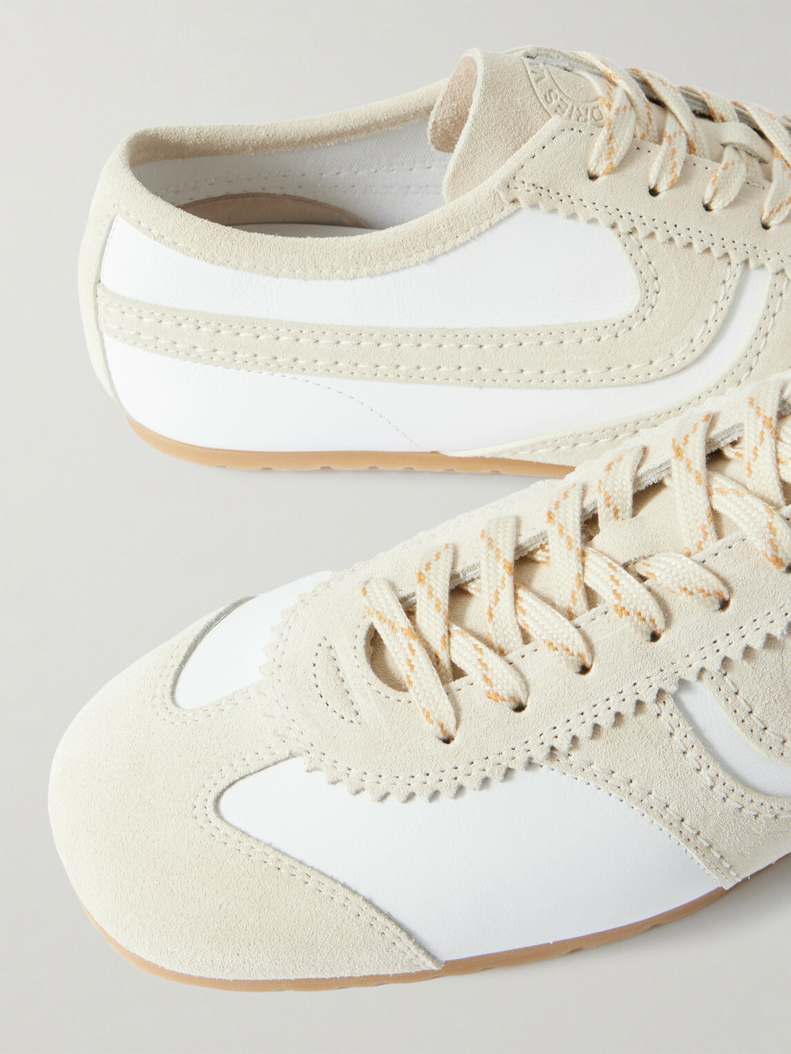 Dries Van Noten - Suede-Trimmed Leather Sneakers - White