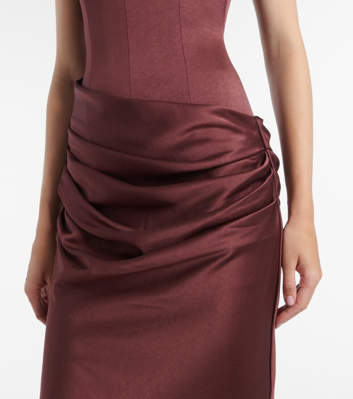 Alex Perry Draped crêpe satin corset gown