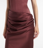 Alex Perry Draped crêpe satin corset gown