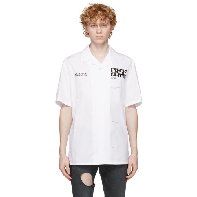 Merchandising galleri tildeling Off-White White Tech Marker Holiday Short Sleeve Shirt Off-White