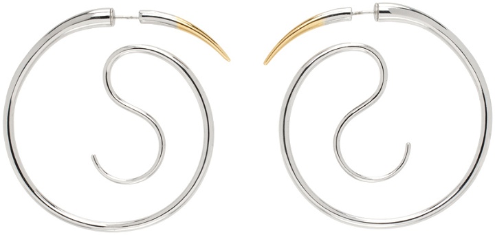 Photo: Panconesi Silver & Gold Spina Upside Down Hoop Earrings
