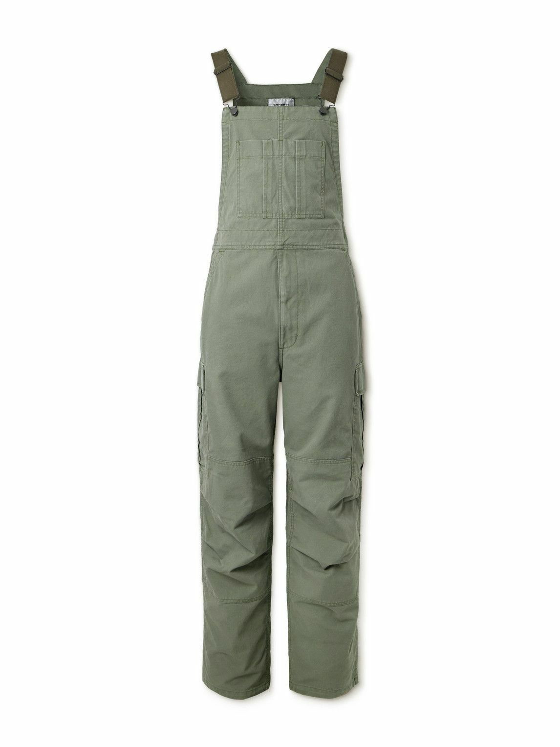 Carhartt WIP - Stone-Washed Marshall Cotton-Canvas Cargo Overalls ...