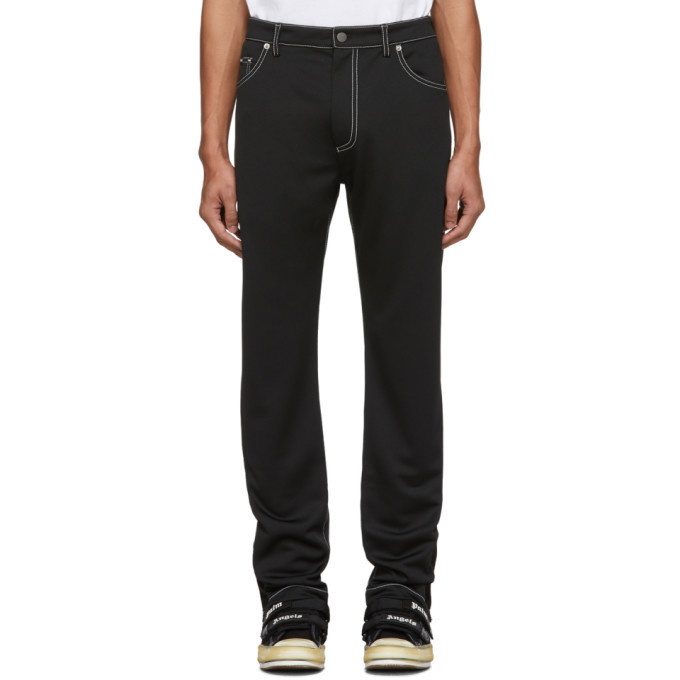 Photo: Palm Angels Black Five-Pocket Trousers