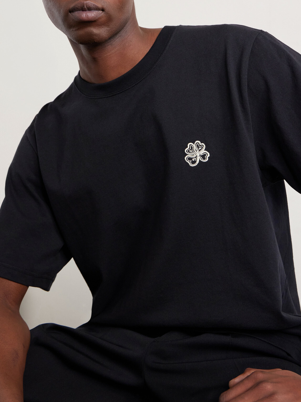 NN07 - Jett 30026 Logo-Embroidered Organic Cotton-Jersey T-Shirt - Black