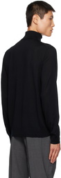 Theory Black Rib Trim Turtleneck