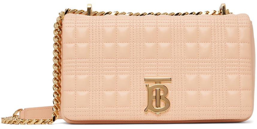 Burberry Women's Small Lola Quilted Leather Crossbody Bag - Peach Pink