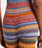 Etro Crochet striped cotton flared pants