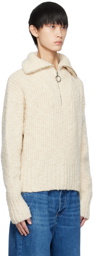 AMI Paris Off-White Textured Sweater