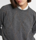 Brunello Cucinelli Sequined wool and cashmere sweater